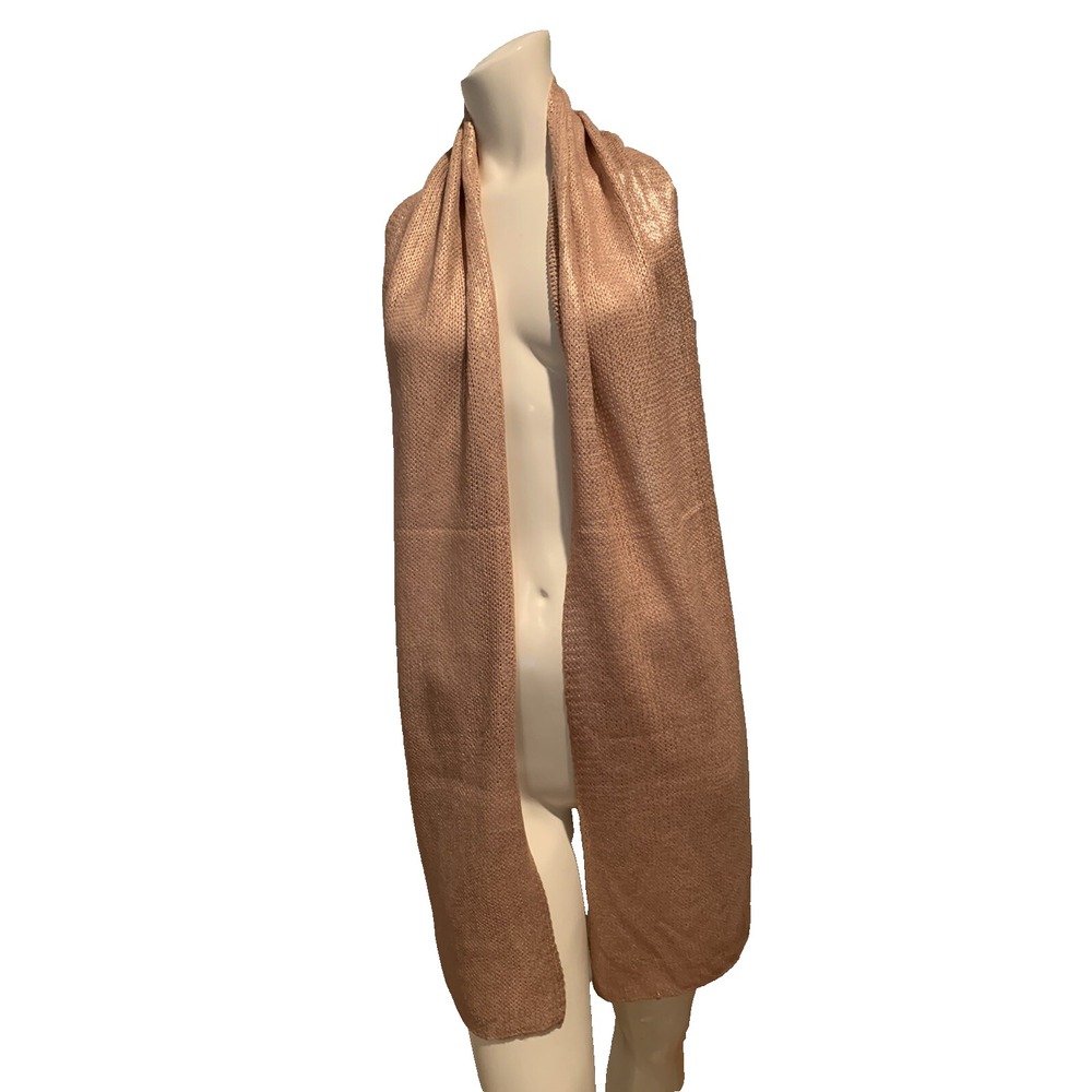 The Limited Metallic Finish Acrylic Knit Scarf Light Coppery Peach